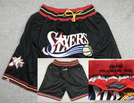 Philadelphia 76ers Black 1999 Just Don Swingman Shorts