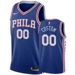 Philadelphia 76ers Custom Blue Icon Hot Press Jersey