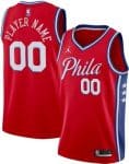 Philadelphia 76ers Custom Red Statement Heat Press Jersey
