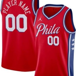 Philadelphia 76ers Custom Red Statement Heat Press Jersey