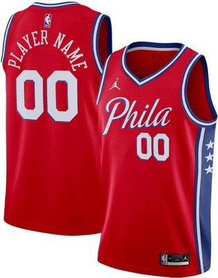 Philadelphia 76ers Custom Red Statement Heat Press Jersey