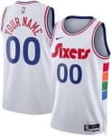 Philadelphia 76ers Custom White 2024 City Heat Press Jersey