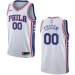 Philadelphia 76ers Custom White Icon Hot Press Jersey