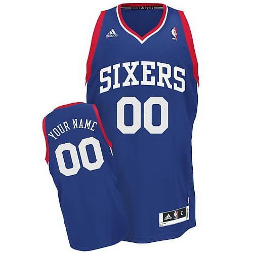 Philadelphia 76ers Customized Blue Swingman Adidas Jersey