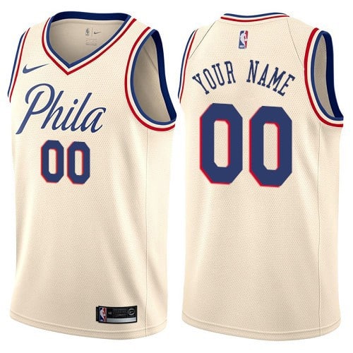 Philadelphia 76ers Customized Cream City Icon Swingman Nike Jersey