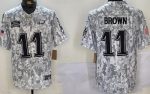 Philadelphia Eagles #11 AJ Brown Limited Arctic Camo 2024 Salute to Service Jersey