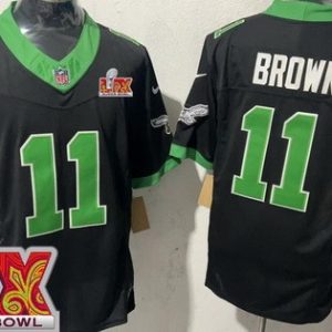 Philadelphia Eagles #11 AJ Brown Limited Black Alternate Super Bowl LIX FUSE Vapor Jersey