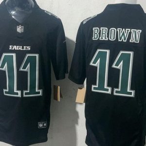 Philadelphia Eagles #11 AJ Brown Limited Black Fashion FUSE Vapor Jersey