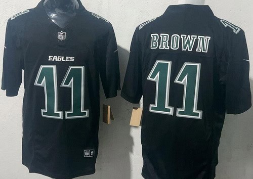Philadelphia Eagles #11 AJ Brown Limited Black Fashion FUSE Vapor Jersey