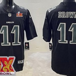 Philadelphia Eagles #11 AJ Brown Limited Black Fashion Super Bowl LIX Vapor Jersey