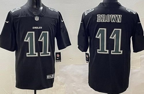 Philadelphia Eagles #11 AJ Brown Limited Black Fashion Vapor Jersey