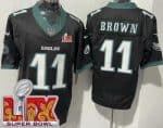 Philadelphia Eagles #11 AJ Brown Limited Black Super Bowl LIX FUSE Vapor Jersey