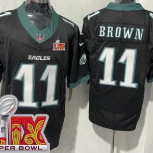 Philadelphia Eagles #11 AJ Brown Limited Black Super Bowl LIX FUSE Vapor Jersey