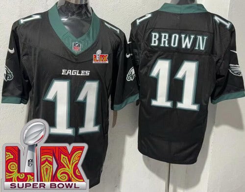Philadelphia Eagles #11 AJ Brown Limited Black Super Bowl LIX FUSE Vapor Jersey