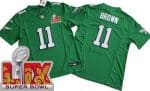 Philadelphia Eagles #11 AJ Brown Limited Kelly Green Super Bowl LIX FUSE Vapor Jersey