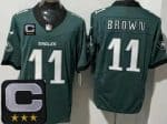 Philadelphia Eagles #11 AJ Brown Limited Midnight Green 2025 Captain Patch FUSE Vapor Jersey