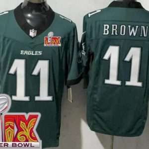 Philadelphia Eagles #11 AJ Brown Limited Midnight Green Super Bowl LIX FUSE Vapor Jersey