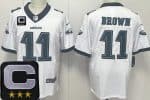 Philadelphia Eagles #11 AJ Brown Limited White 2025 Captain Patch Vapor Jersey