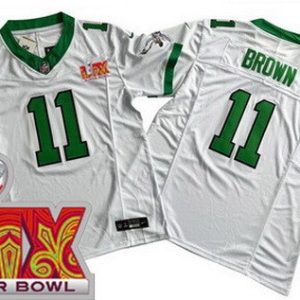 Philadelphia Eagles #11 AJ Brown Limited White Alternate Super Bowl LIX FUSE Vapor Jersey