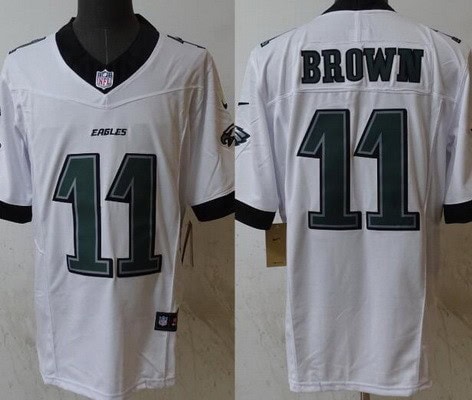 Philadelphia Eagles #11 AJ Brown Limited White FUSE Vapor Jersey