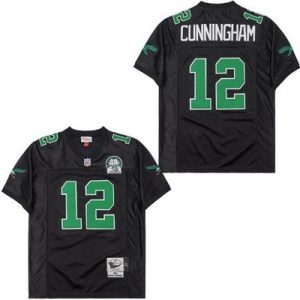 Philadelphia Eagles #12 Randall Cunningham Black 1992 Throwback Jersey