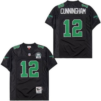 Philadelphia Eagles #12 Randall Cunningham Black 1992 Throwback Jersey