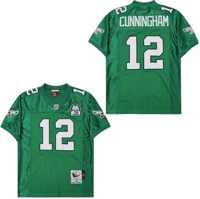 Philadelphia Eagles #12 Randall Cunningham Kelly Green 1992 Throwback Jersey