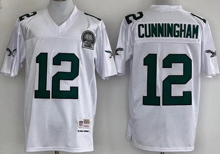 Philadelphia Eagles #12 Randall Cunningham White 1992 Throwback Jersey