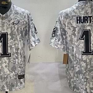 Philadelphia Eagles #1 Jalen Hurts Limited Arctic Camo 2024 Salute to Service Jersey
