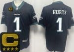 Philadelphia Eagles #1 Jalen Hurts Limited Black Captain Patch Vapor Jersey