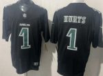 Philadelphia Eagles #1 Jalen Hurts Limited Black Fashion FUSE Vapor Jersey