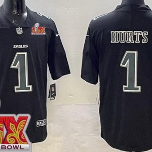 Philadelphia Eagles #1 Jalen Hurts Limited Black Fashion Super Bowl LIX Vapor Jersey