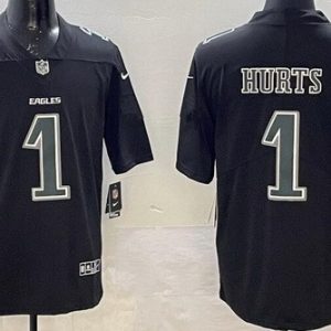 Philadelphia Eagles #1 Jalen Hurts Limited Black Fashion Vapor Jersey