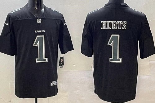 Philadelphia Eagles #1 Jalen Hurts Limited Black Fashion Vapor Jersey