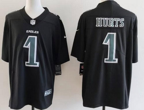 Philadelphia Eagles #1 Jalen Hurts Limited Black Fashion Vapor Jersey