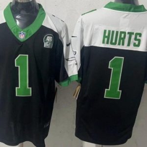 Philadelphia Eagles #1 Jalen Hurts Limited Black Thanksgiving FUSE Vapor Jersey