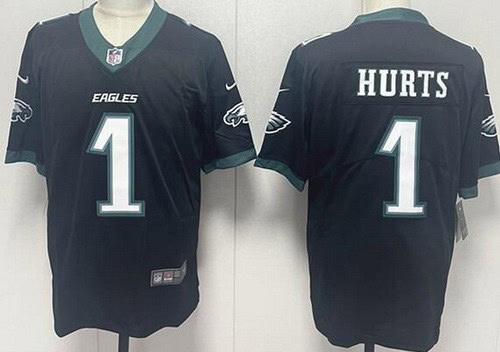Philadelphia Eagles #1 Jalen Hurts Limited Black Vapor Jersey