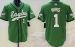 Philadelphia Eagles #1 Jalen Hurts Limited Kelly Green Fashion Baseball Jersey