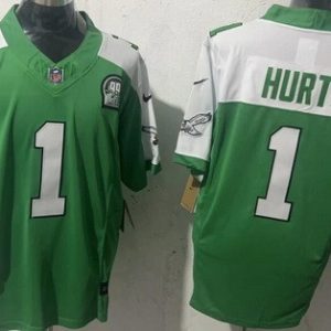 Philadelphia Eagles #1 Jalen Hurts Limited Kelly Green Thanksgiving FUSE Vapor Jersey