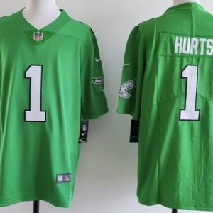 Philadelphia Eagles #1 Jalen Hurts Limited Kelly Green Vapor Jersey
