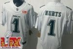 Philadelphia Eagles #1 Jalen Hurts Limited White Fashion Super Bowl LIX FUSE Vapor Jersey