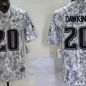 Philadelphia Eagles #20 Brian Dawkins Limited Arctic Camo 2024 Salute to Service Jersey