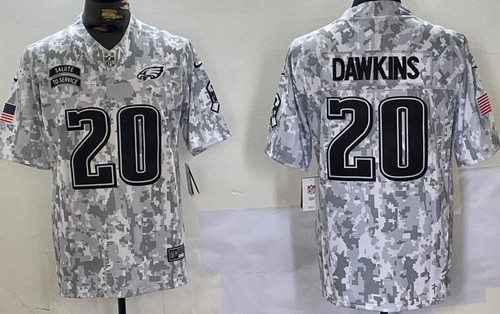 Philadelphia Eagles #20 Brian Dawkins Limited Arctic Camo 2024 Salute to Service Jersey