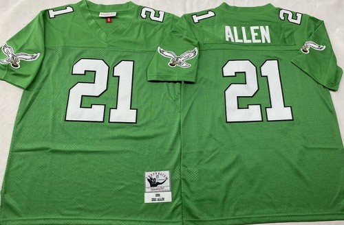Philadelphia Eagles #21 Eric Allen Kelly Green 1990 Throwback Jersey