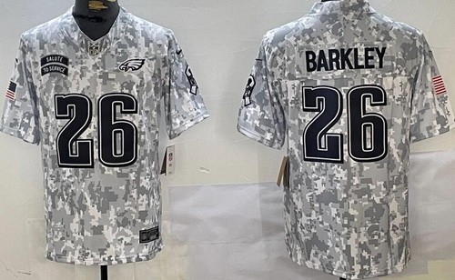 Philadelphia Eagles #26 Saquon Barkley Limited Arctic Camo 2024 Salute to Service Jersey