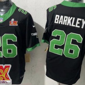 Philadelphia Eagles #26 Saquon Barkley Limited Black Alternate Super Bowl LIX FUSE Vapor Jersey
