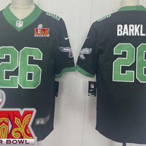 Philadelphia Eagles #26 Saquon Barkley Limited Black Alternate Super Bowl LIX Vapor Jersey