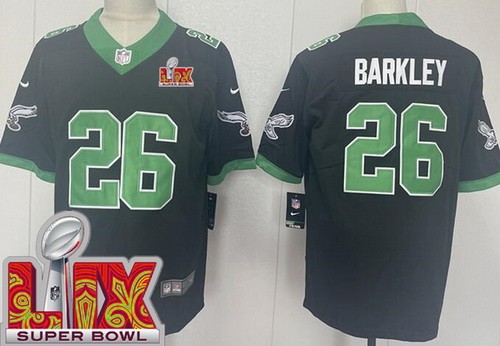 Philadelphia Eagles #26 Saquon Barkley Limited Black Alternate Super Bowl LIX Vapor Jersey