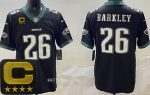 Philadelphia Eagles #26 Saquon Barkley Limited Black Captain Patch Vapor Jersey
