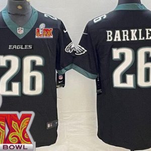 Philadelphia Eagles #26 Saquon Barkley Limited Black Super Bowl LIX Vapor Jersey